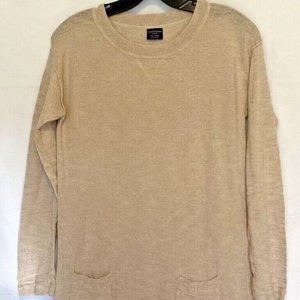 Faded Glory ~Women's Knit Cream Crew Neck 100%Cotton 2 pockets Sweater ~Sz.S